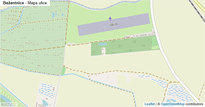 Bažantnice - mapa ulice