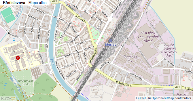Břetislavova - mapa ulice