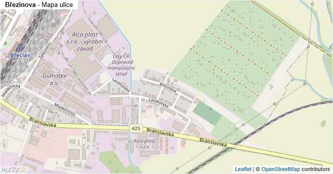 Březinova - mapa ulice