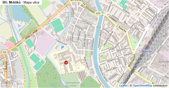 Bří. Mrštíků - mapa ulice