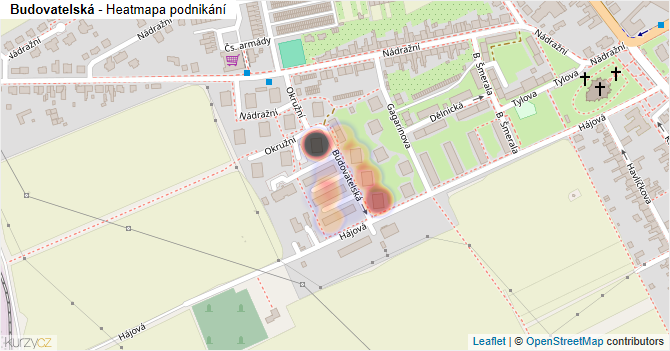 Budovatelská - mapa podnikání