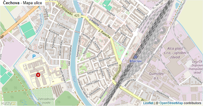 Čechova - mapa ulice