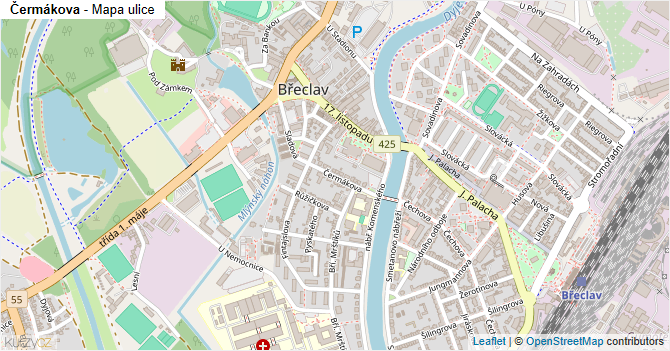 Čermákova - mapa ulice