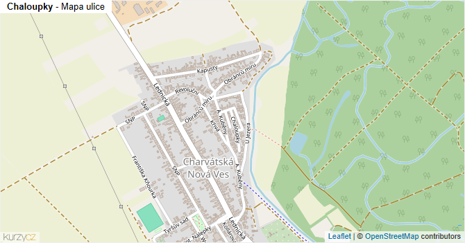 Chaloupky - mapa ulice