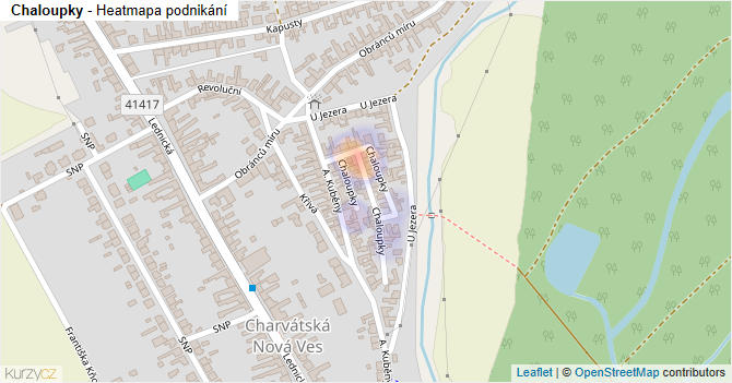 Chaloupky - mapa podnikání