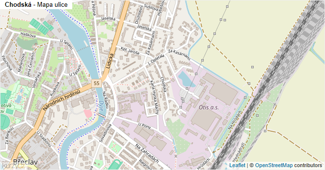 Chodská - mapa ulice