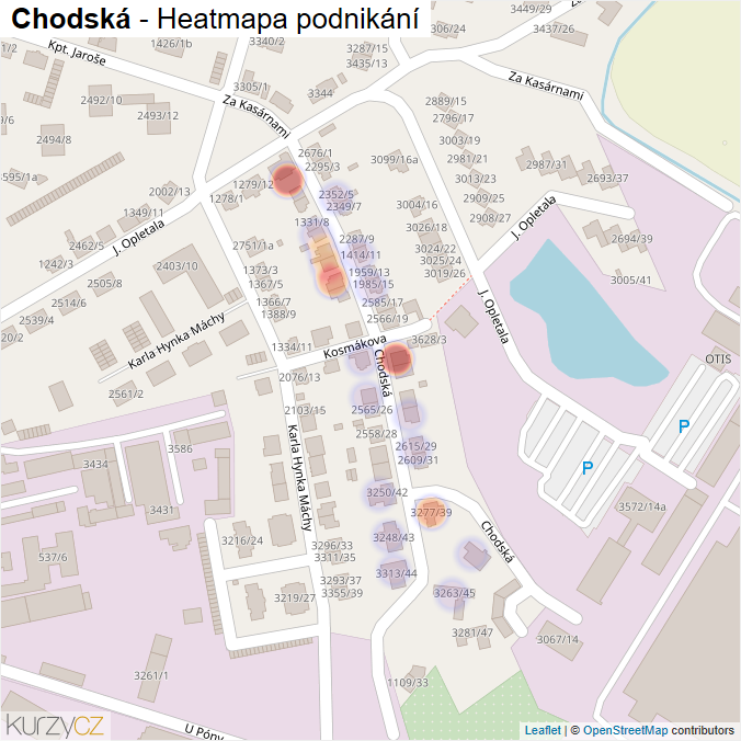 Mapa Chodská - Firmy v ulici.