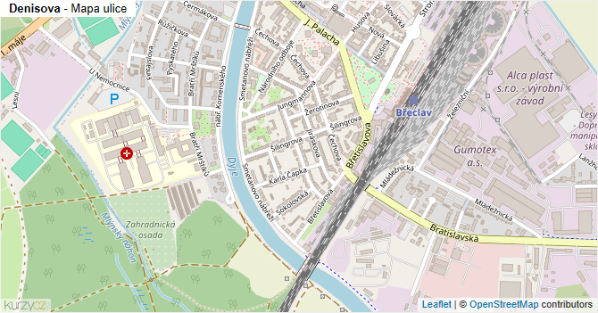 Denisova - mapa ulice