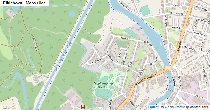Fibichova - mapa ulice