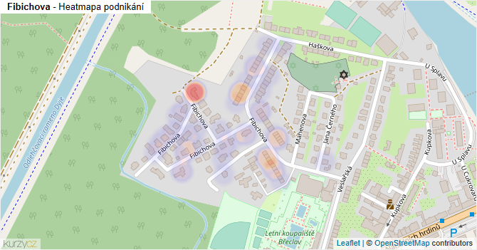 Fibichova - mapa podnikání