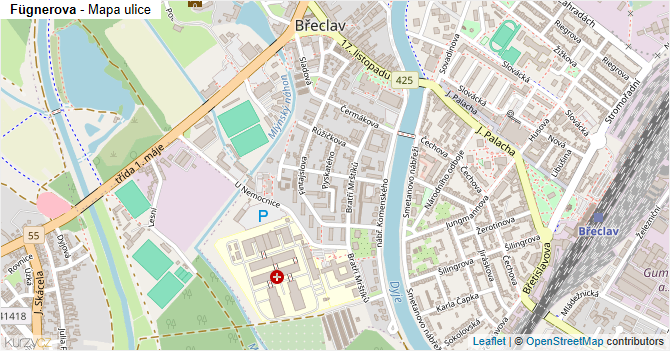 Fügnerova - mapa ulice