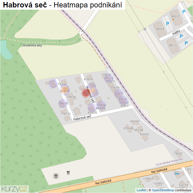 Mapa Habrová seč - Firmy v ulici.