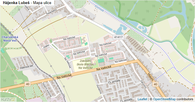 Hájenka Lubeš - mapa ulice