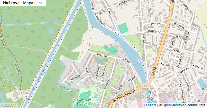 Haškova - mapa ulice