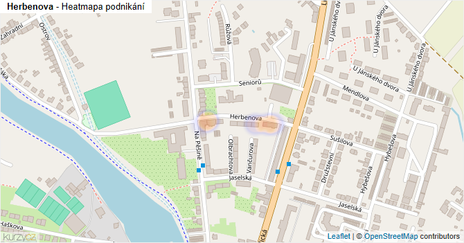 Herbenova - mapa podnikání