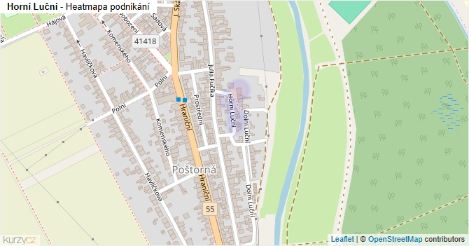 Horní Luční - mapa podnikání
