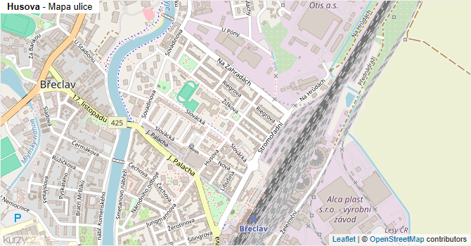 Husova - mapa ulice