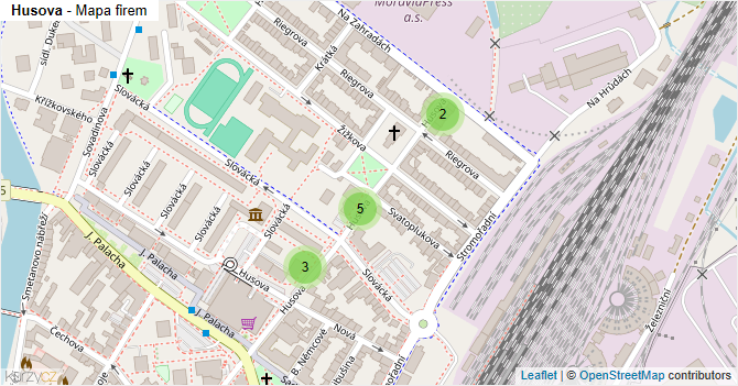 Husova - mapa firem
