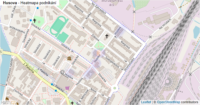 Husova - mapa podnikání
