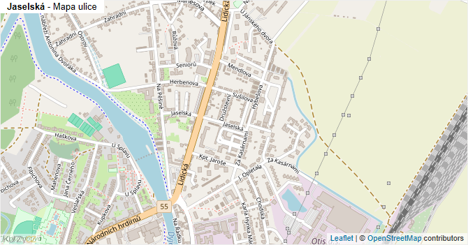 Jaselská - mapa ulice