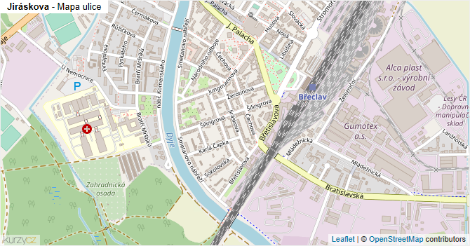 Jiráskova - mapa ulice
