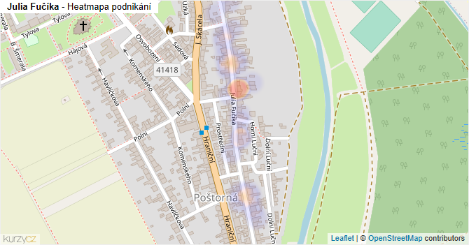 Julia Fučíka - mapa podnikání