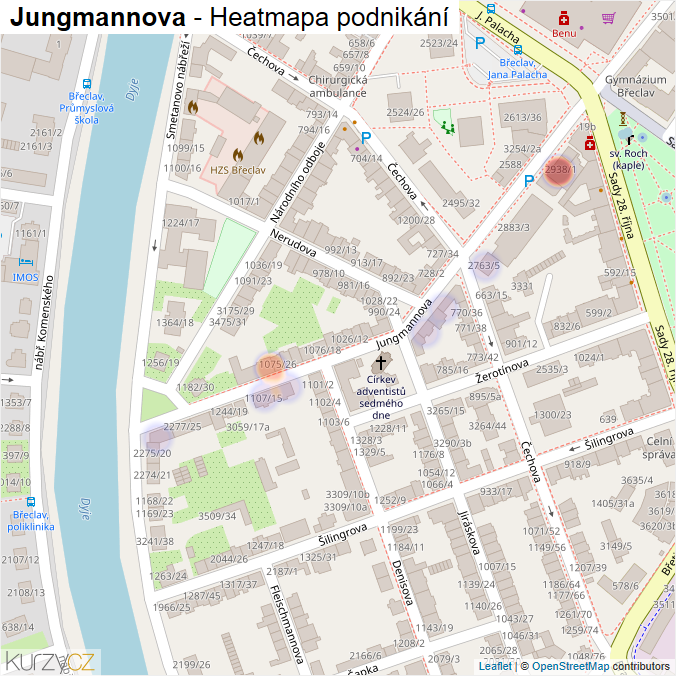 Mapa Jungmannova - Firmy v ulici.