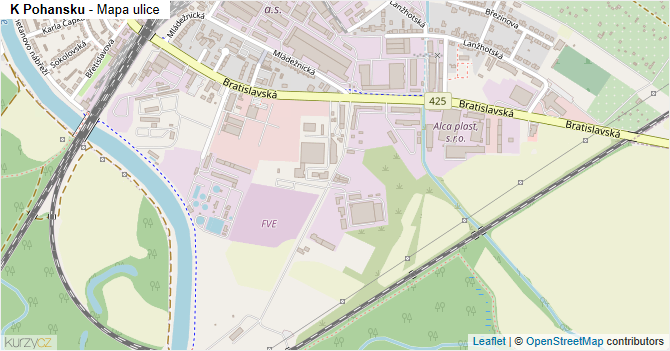 K Pohansku - mapa ulice
