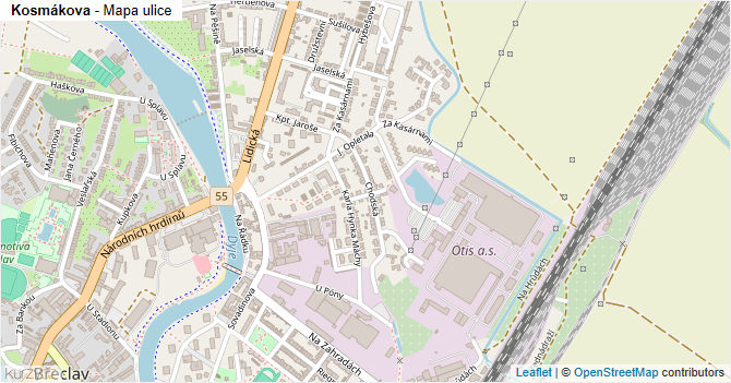 Kosmákova - mapa ulice