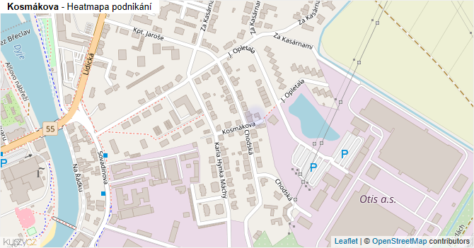 Kosmákova - mapa podnikání