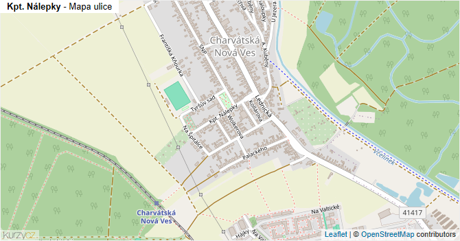 Kpt. Nálepky - mapa ulice