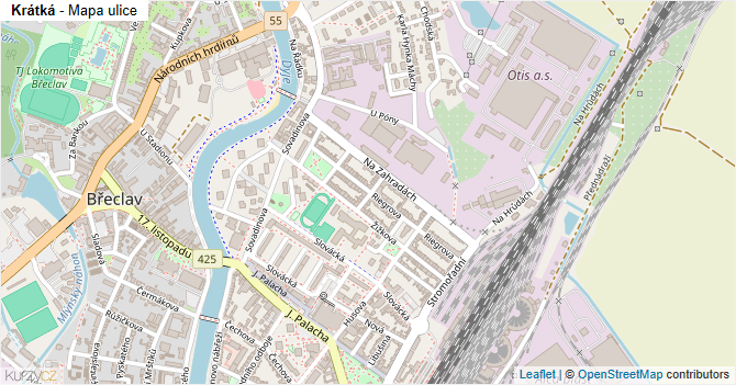 Krátká - mapa ulice