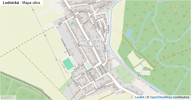 Lednická - mapa ulice