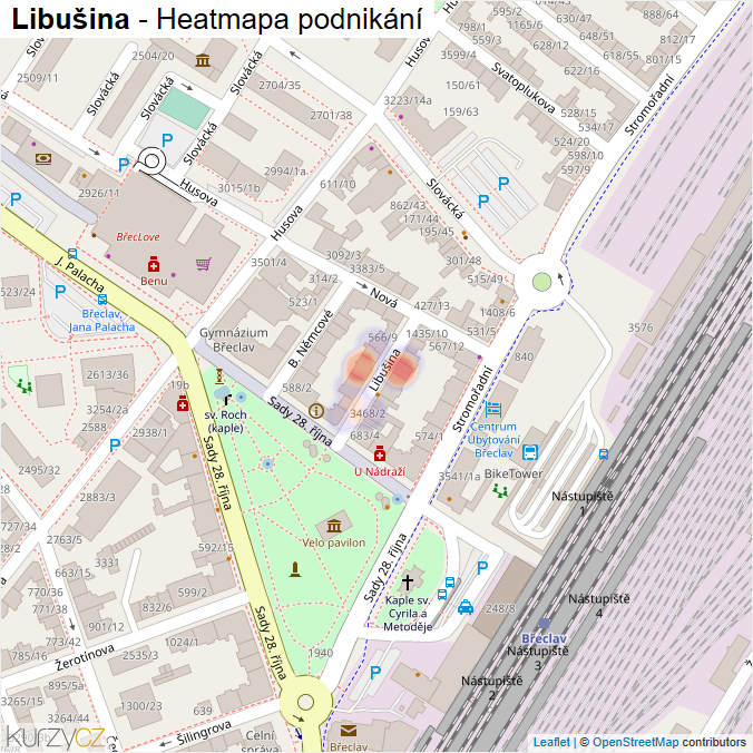 Mapa Libušina - Firmy v ulici.