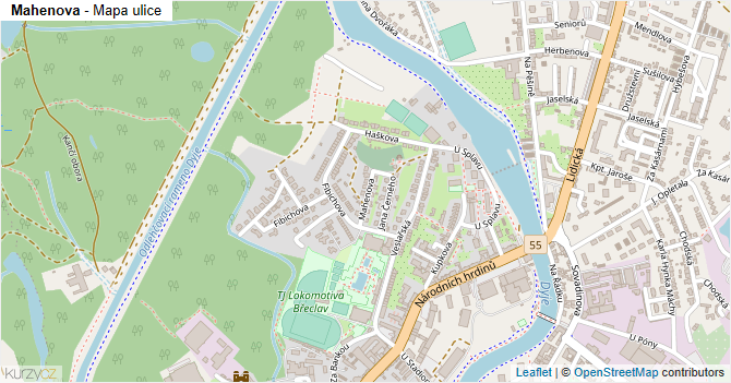 Mahenova - mapa ulice