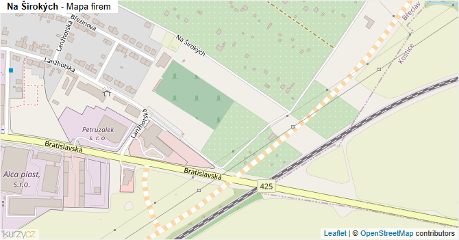 Na Širokých - mapa firem