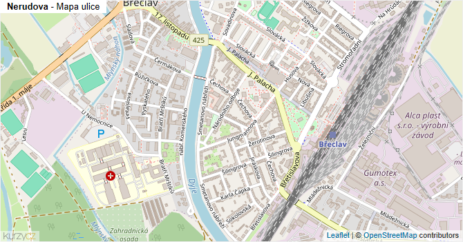Nerudova - mapa ulice