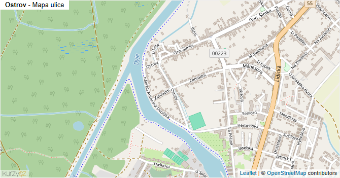 Ostrov - mapa ulice