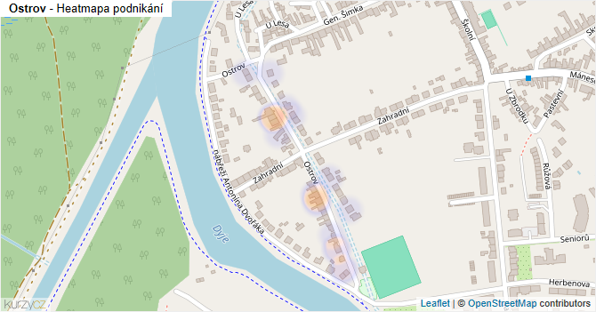 Ostrov - mapa podnikání