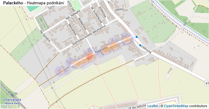 Palackého - mapa podnikání
