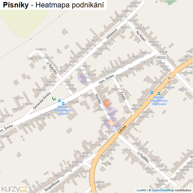 Mapa Písníky - Firmy v ulici.
