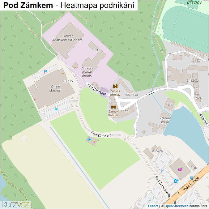 Mapa Pod Zámkem - Firmy v ulici.