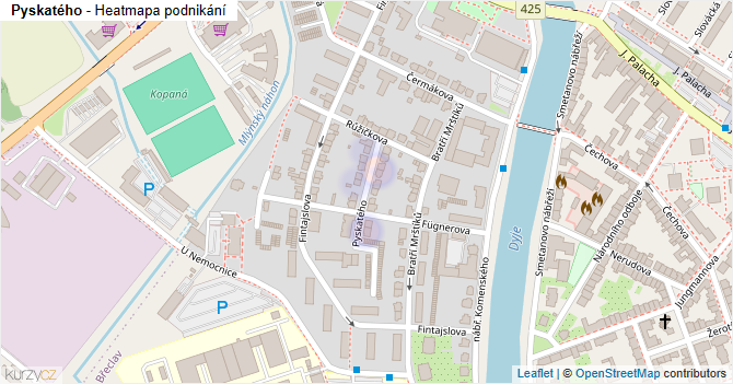 Pyskatého - mapa podnikání