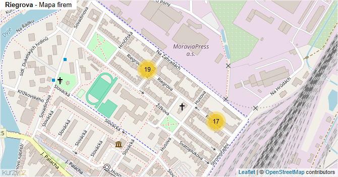 Riegrova - mapa firem