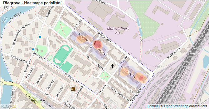 Riegrova - mapa podnikání