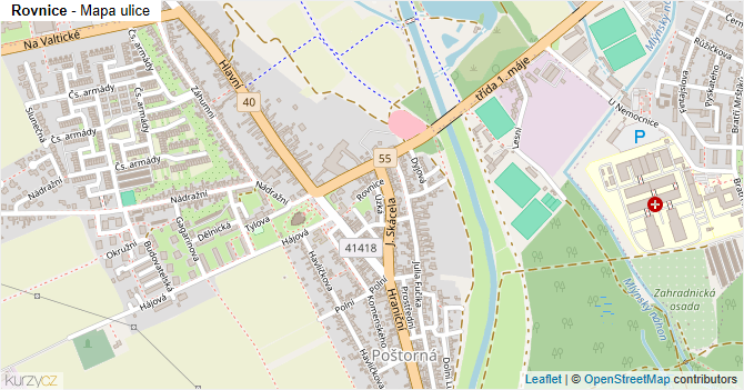 Rovnice - mapa ulice