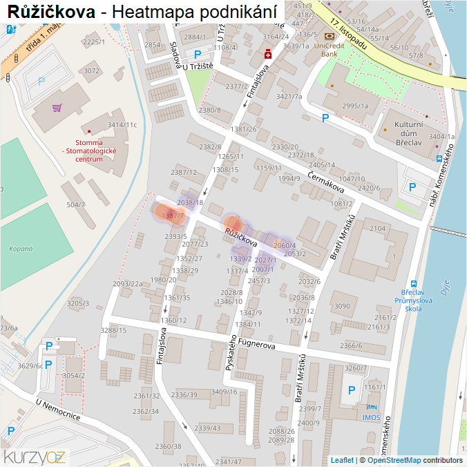 Mapa Růžičkova - Firmy v ulici.