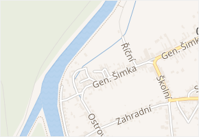 Rybářské uličky v obci Břeclav - mapa ulice