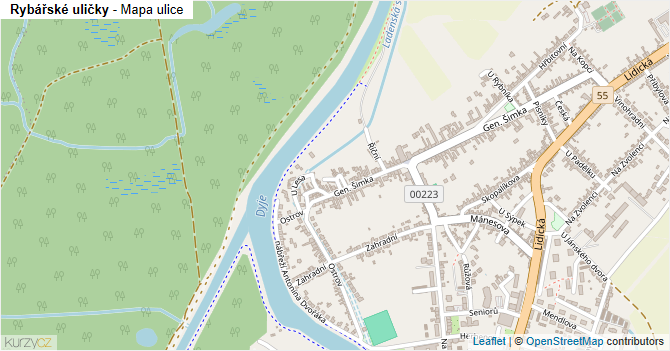 Rybářské uličky - mapa ulice