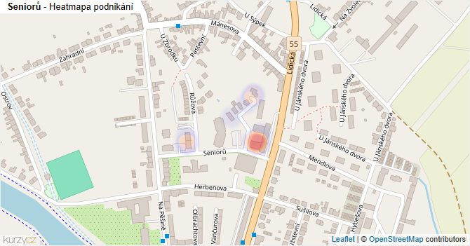 Seniorů - mapa podnikání